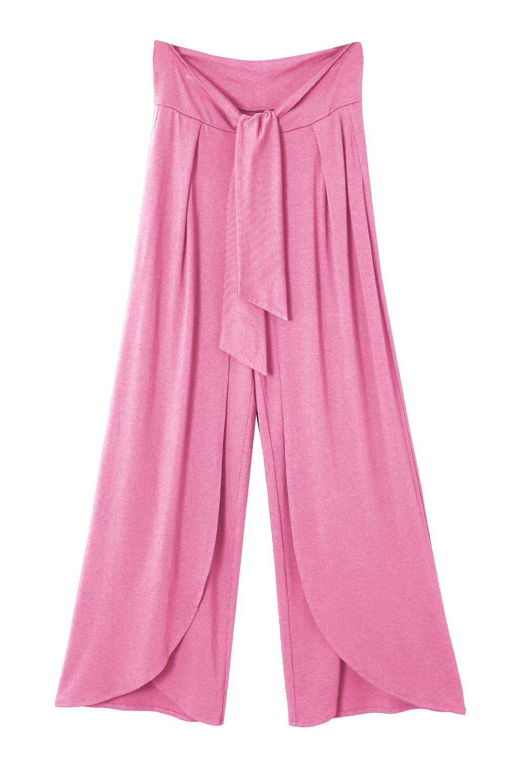 Medium Grey Knotted Drop Waist Split Leg Relaxed Pants
