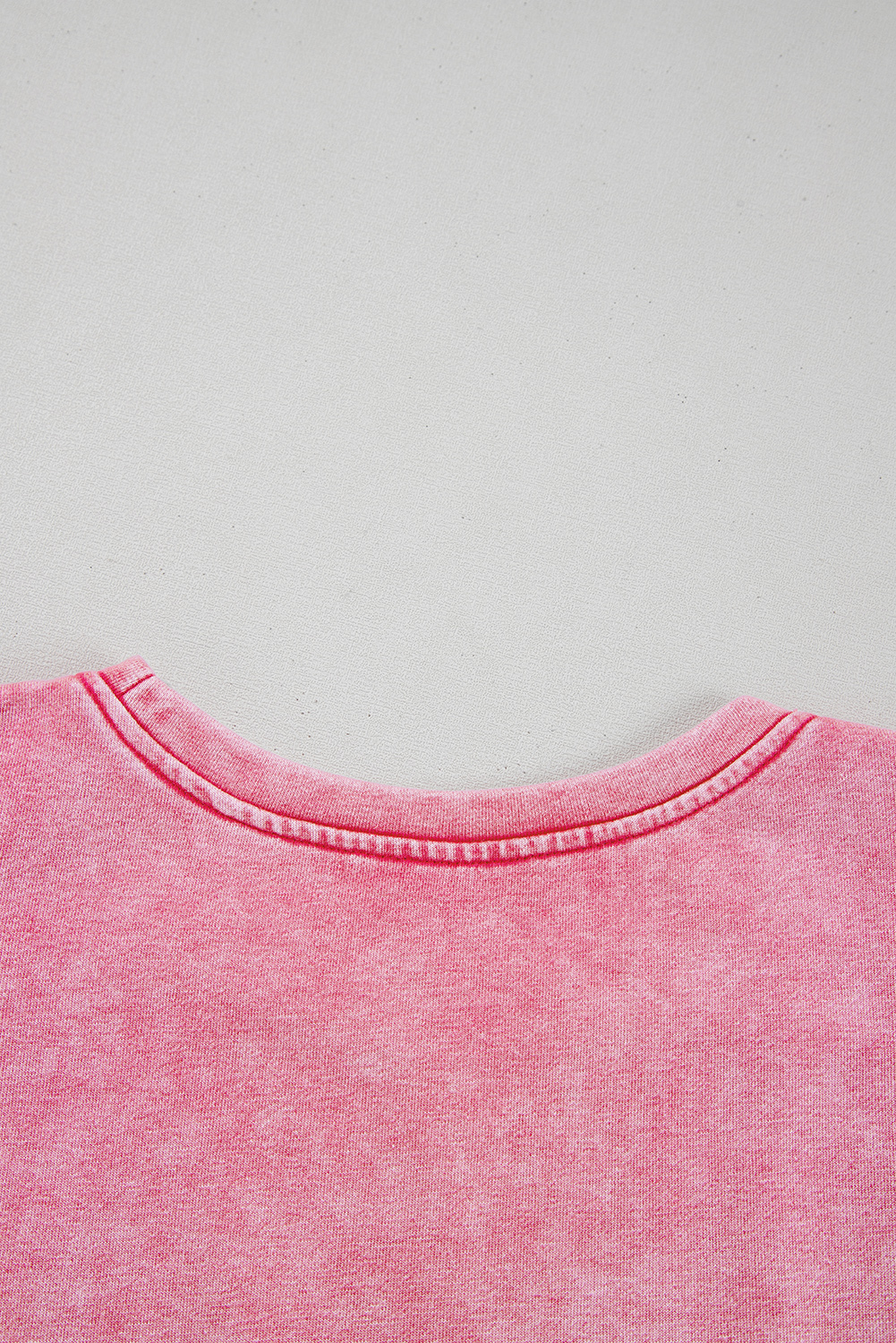 Sachet Pink Mineral Wash Raw Edge Ruffle Mini Dress