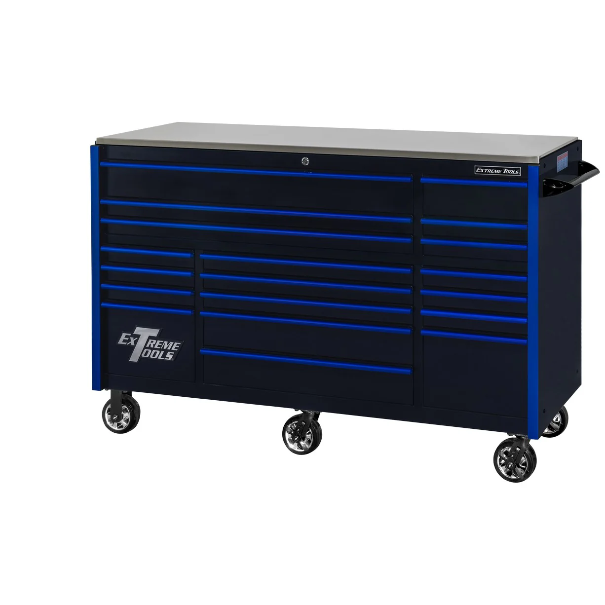 Extreme Tools RX250 Series 72-in x 30-in Roller Cabinet – 19-Drawer – 250 lb Drawer Slides