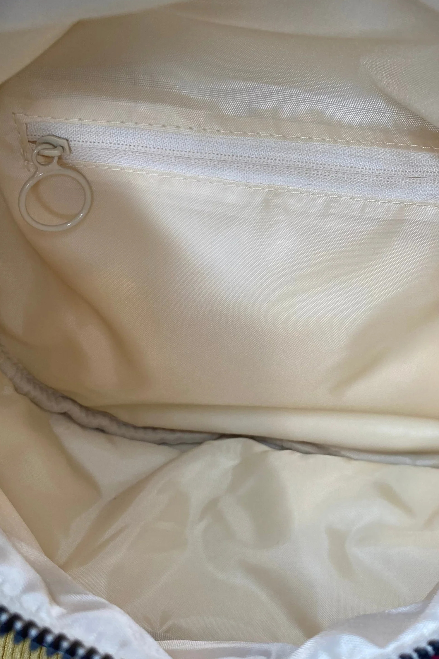 White Pretty Checkerboard Canvas Double Zip Crossbody Bag
