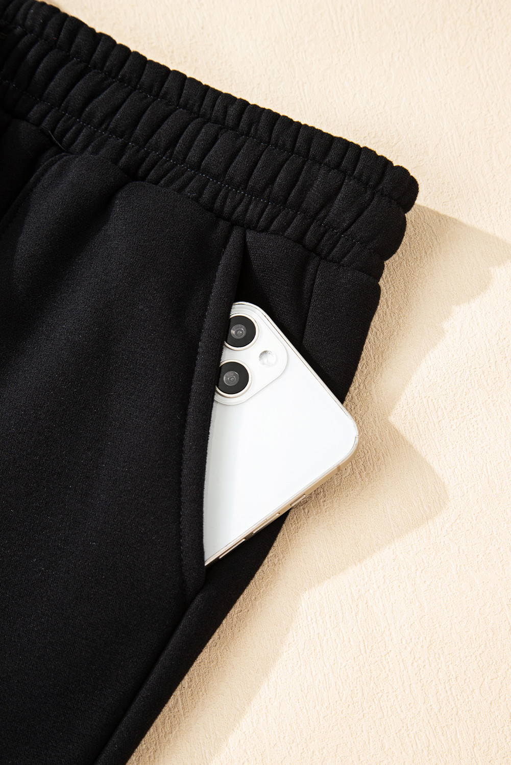 Dark Brown Solid Collared Sweatshirt and High Waist Pants Active Set
