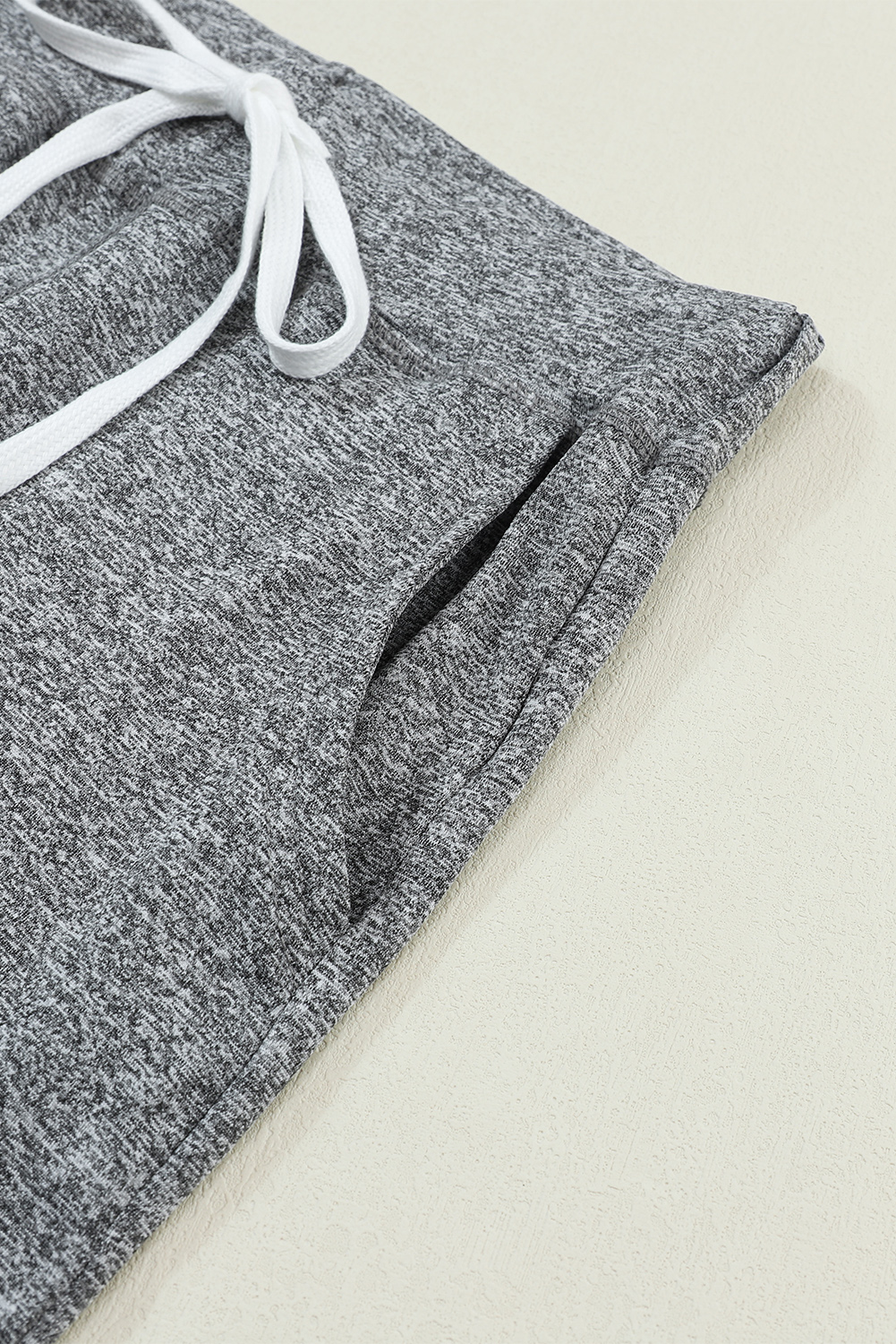 Black Drawstring Elastic Waistband Pocketed Joggers