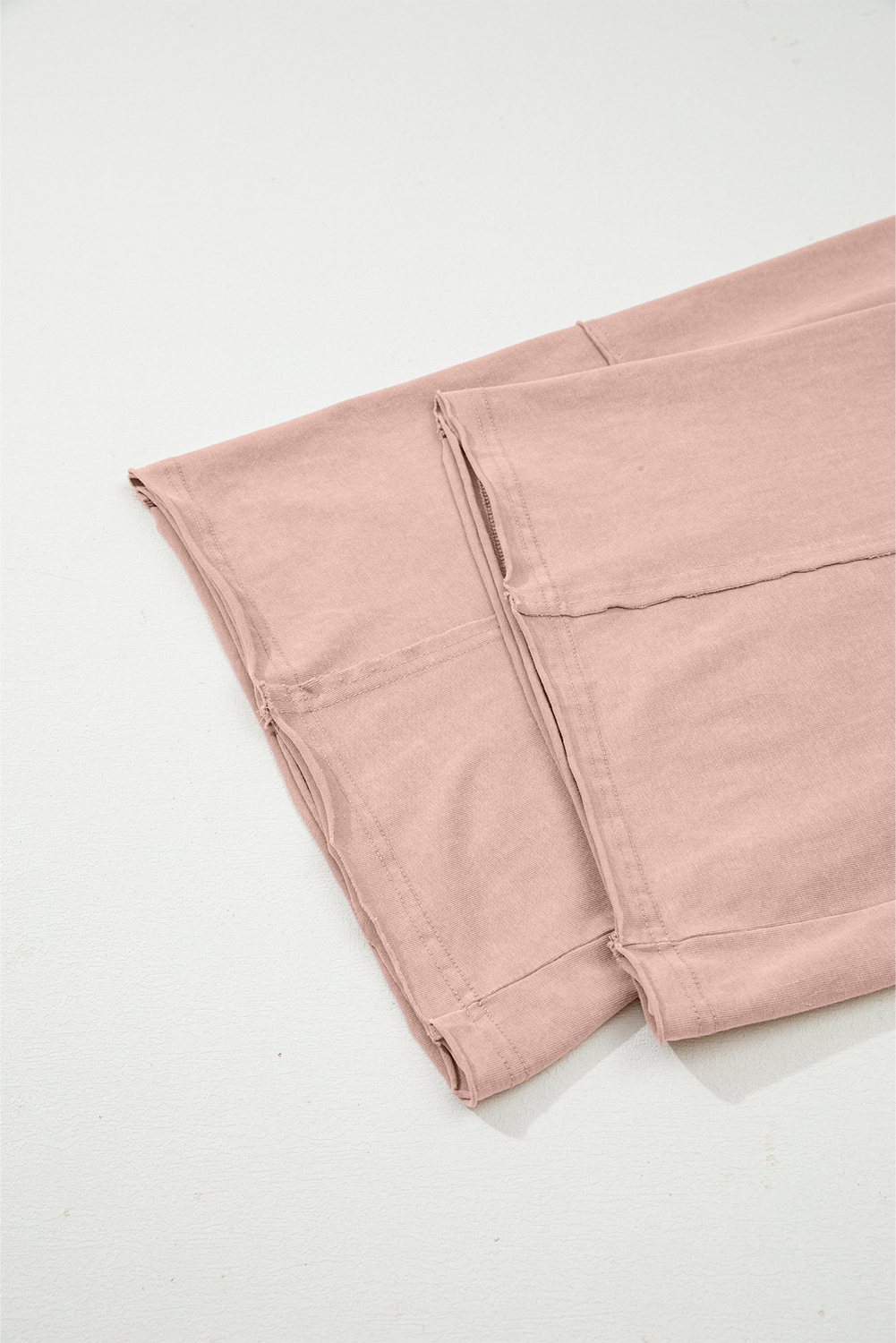 Light Grey Flower Patch Mineral Washed Terry Knit Cropped Wide Leg Pants