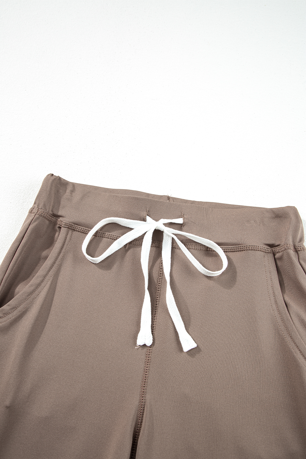 Black Drawstring Elastic Waistband Pocketed Joggers