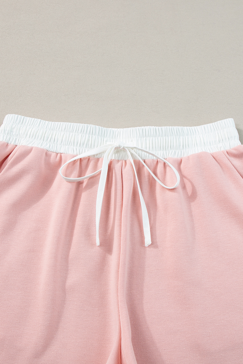 Pale Khaki Contrast V Neck Ruffled Textured Knit Top