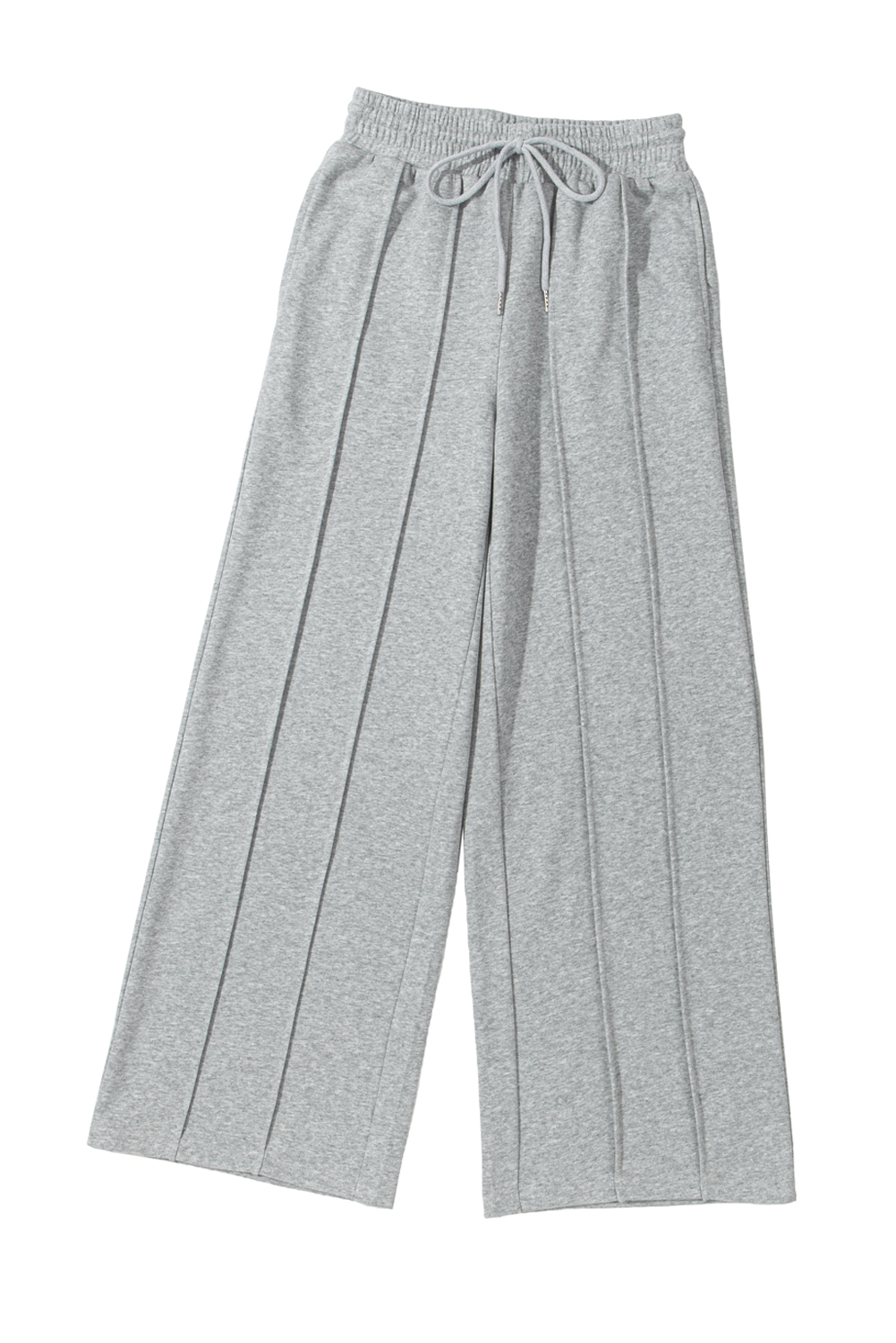 Black Seamed Drawstring High Waist Wide Leg Sweatpants