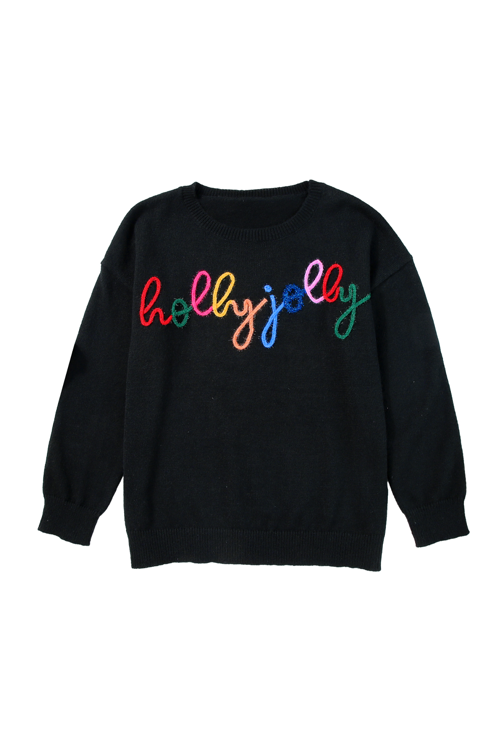 White Merry & Bright Round Neck Casual Sweater