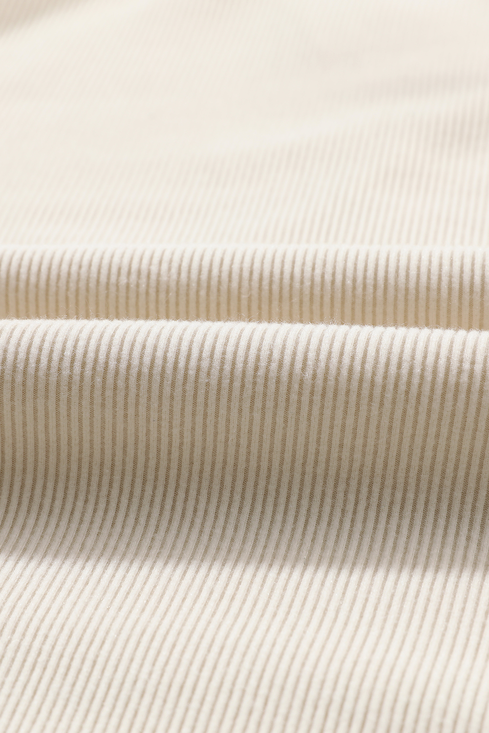 Beige Collared Split Neck Ribbed 2pcs Athleisure Outfit