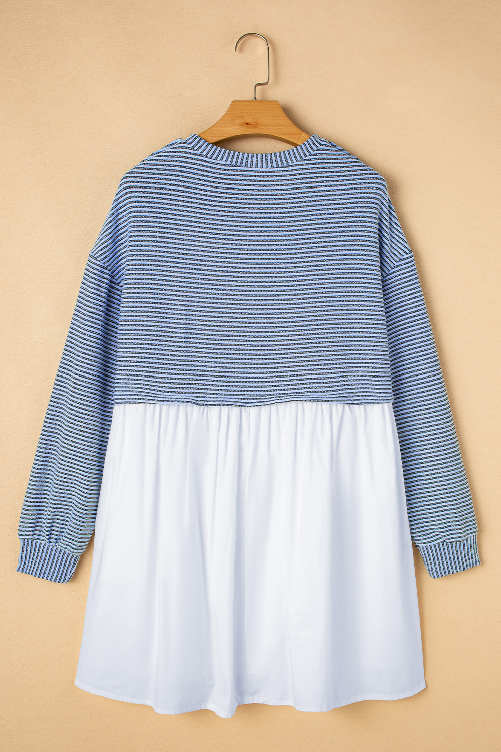 Pale Khaki Sweatshirt Poplin Mini Dress