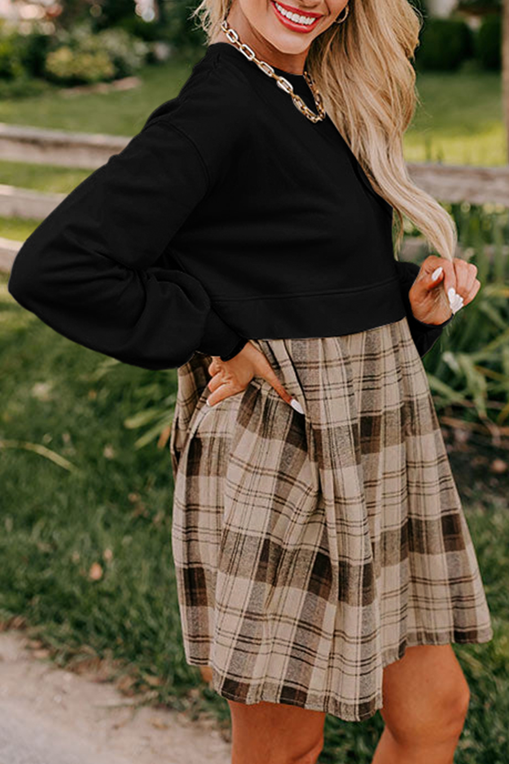 Pale Khaki Sweatshirt Poplin Mini Dress