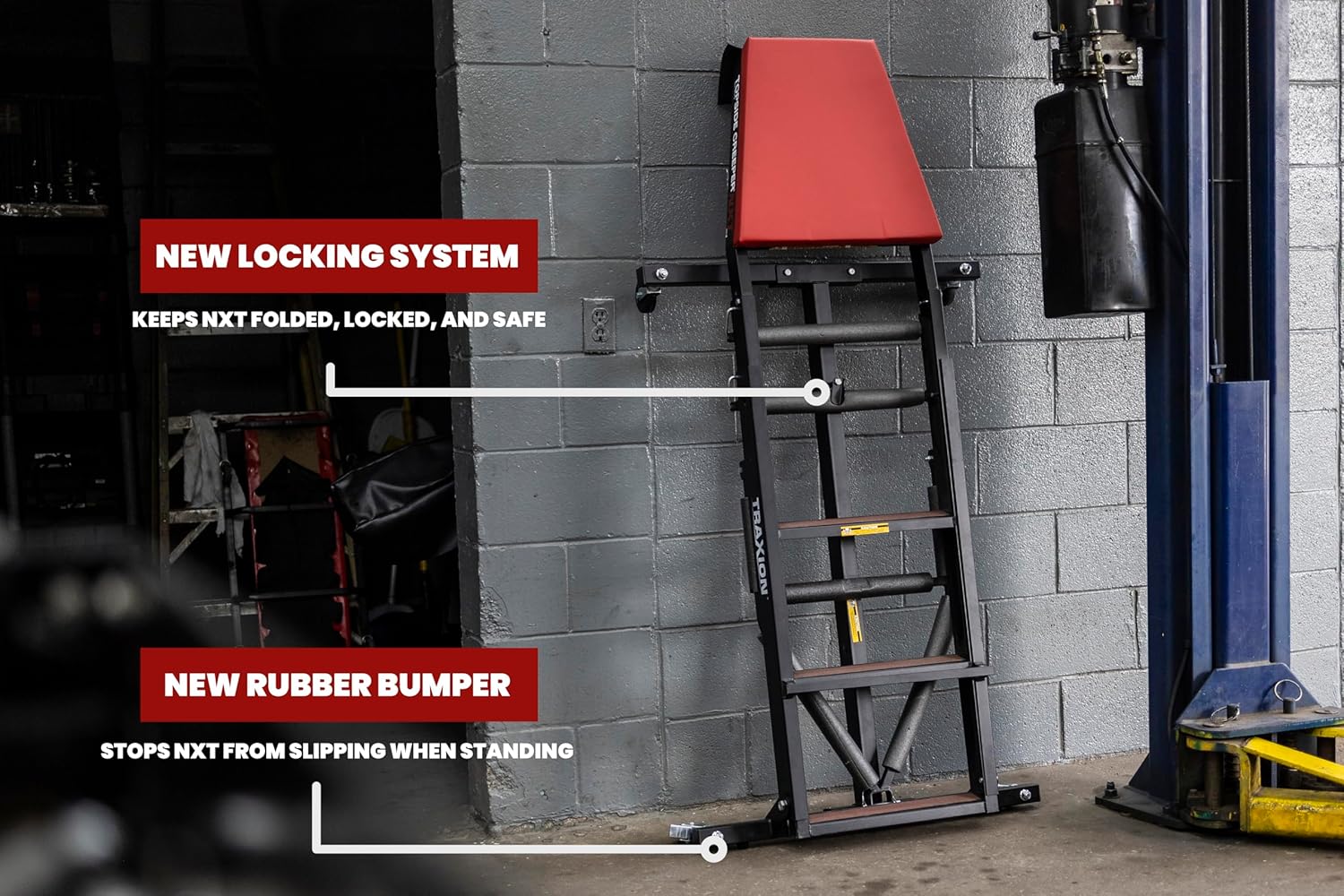 Traxion 3-200 NXT Foldable Topside Engine Creeper, Black