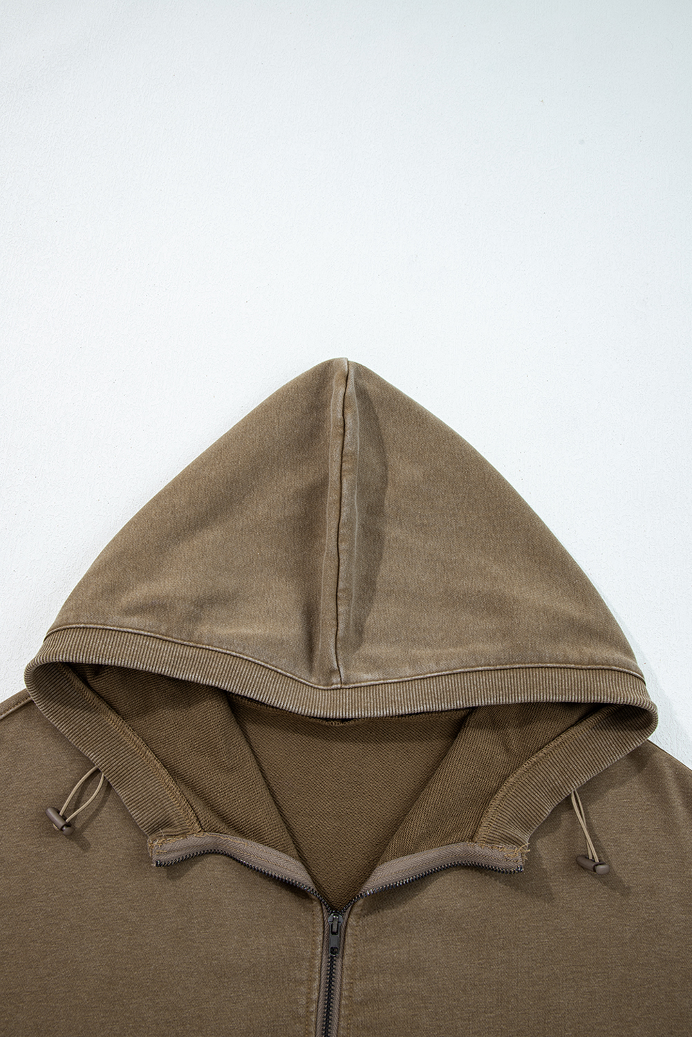 Canton Half Zip Kangaroo Pocket Mineral Wash Baggy Hoodie