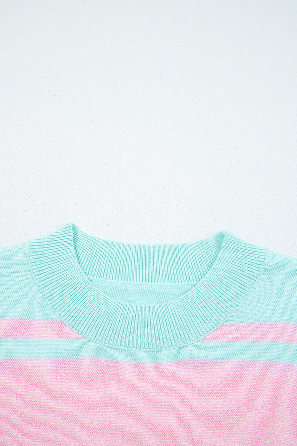 Multicolour Striped Knit Ribbed Trim Boxy Fit Cropped Sweater