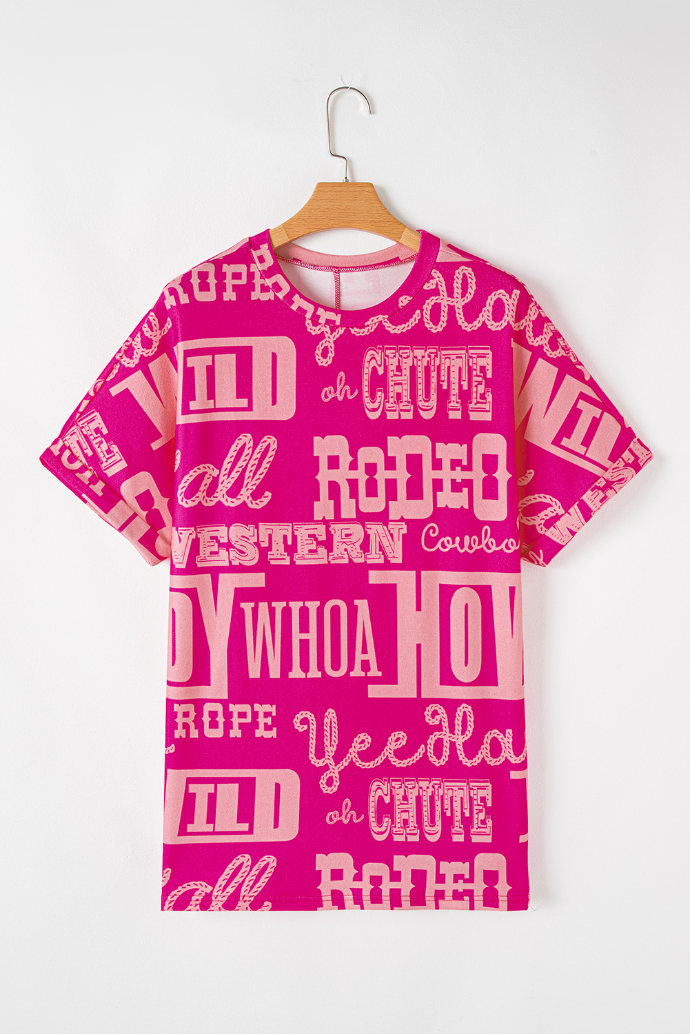 Dark Grey Howdy Cowboy Letter Printed Western Fashion Tee