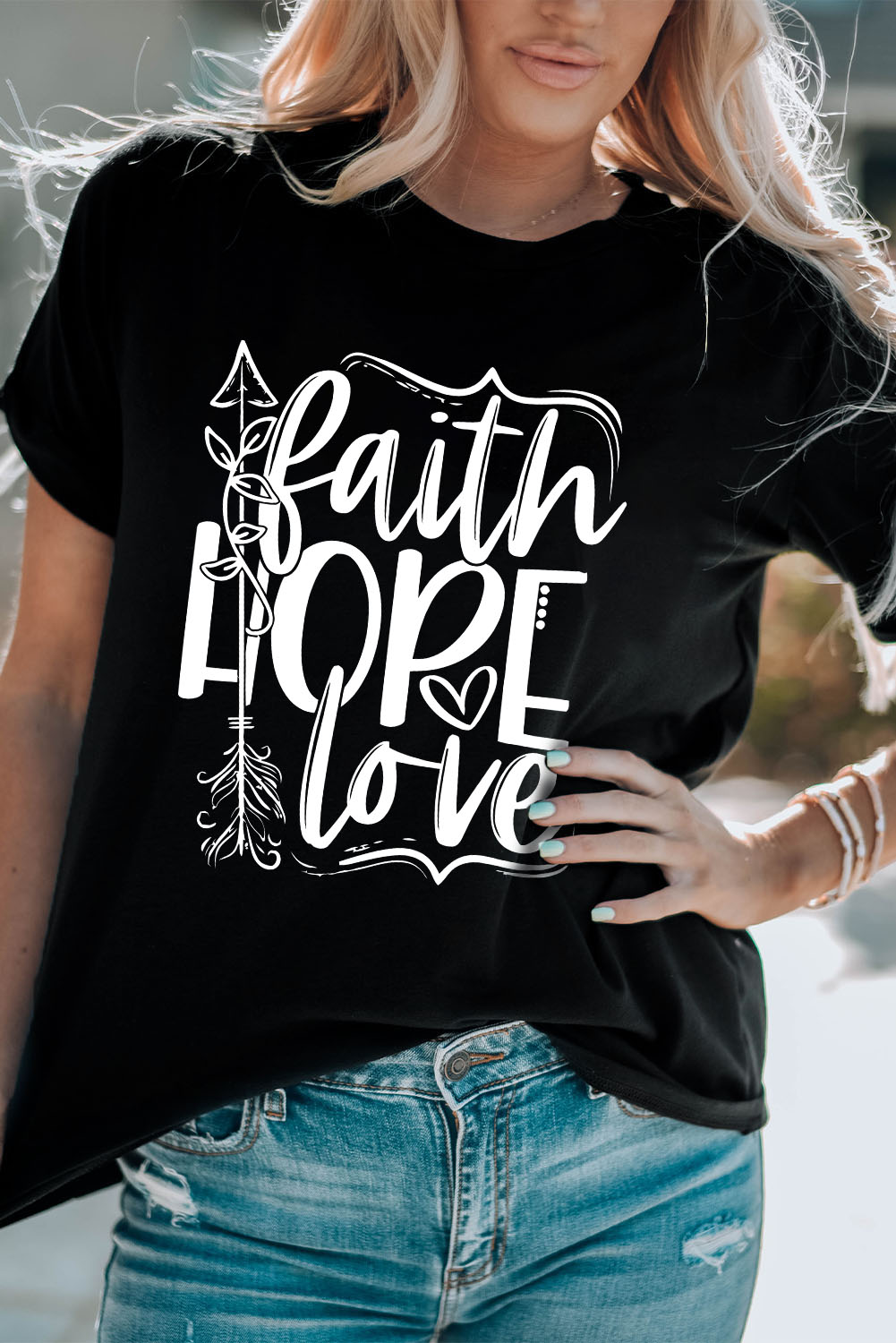 Khaki Valentines Multi Pattern Heart Shape Graphic T Shirt