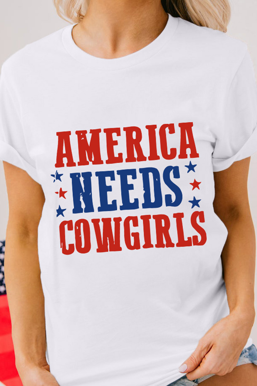 White PARTY IN THE USA Flag Fashion Graphic Tee