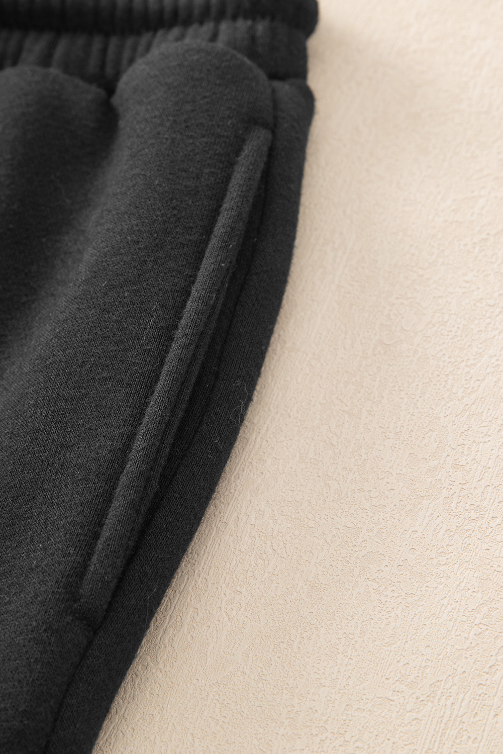 Black Drop Shoulder Loose Sweatshirt and Joggers Active Set