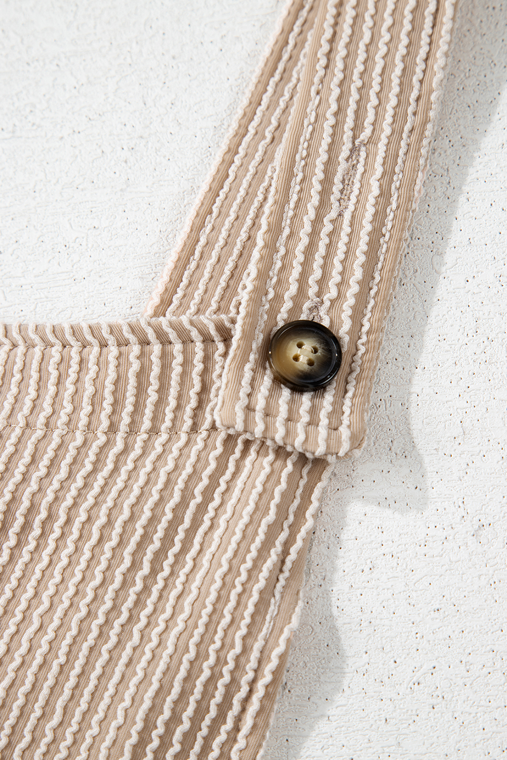 Dark Grey Ribbed Knit Patched Pocket Wide Leg Overalls