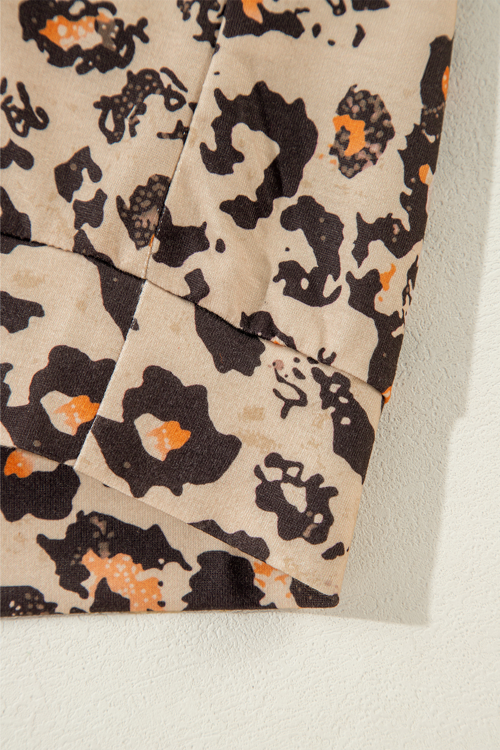 Brown Bleached Halloween Pumpkin Leopard Print Sweatshirt