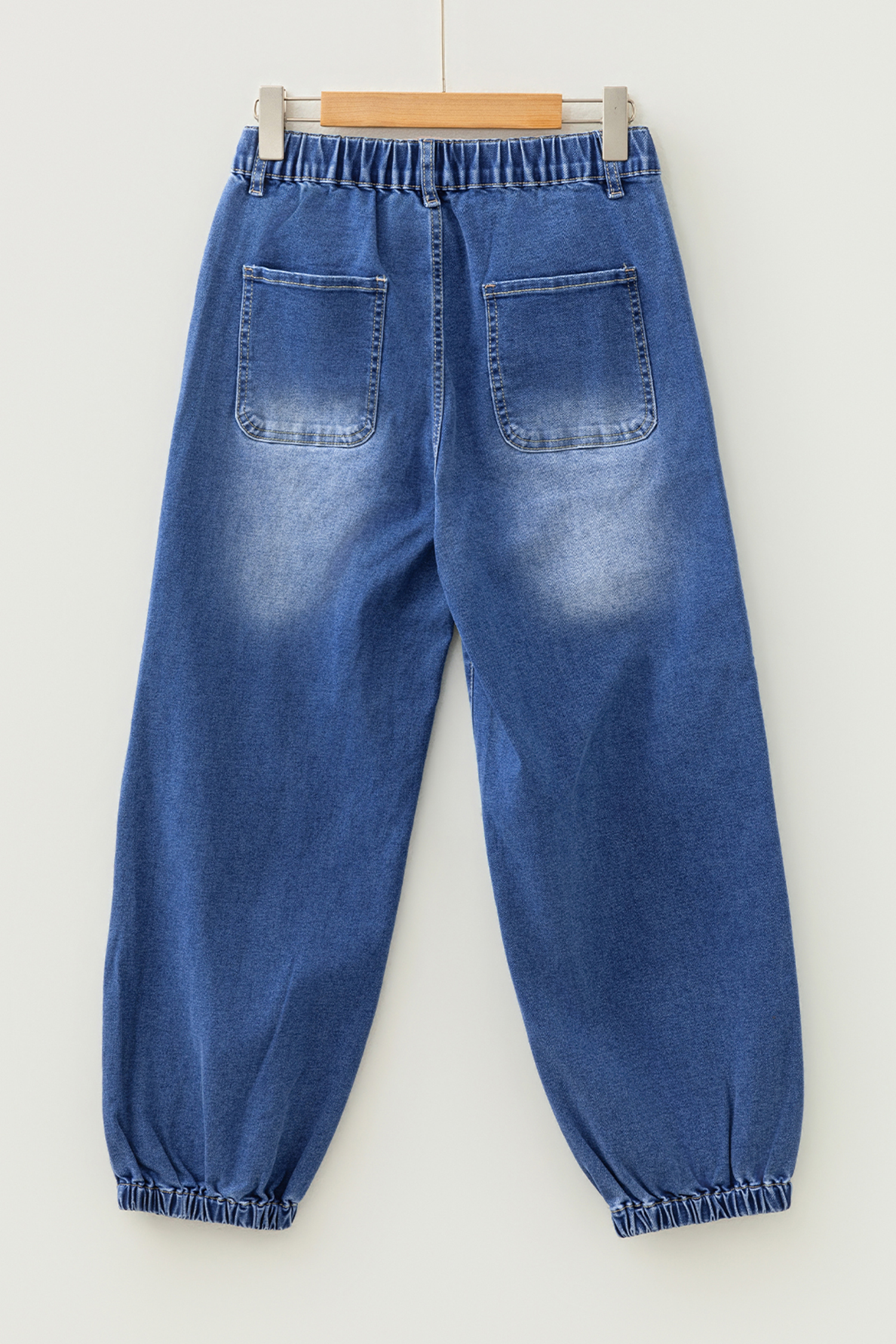 Dusk Blue Loose Straight Leg Cropped High Waist Jeans