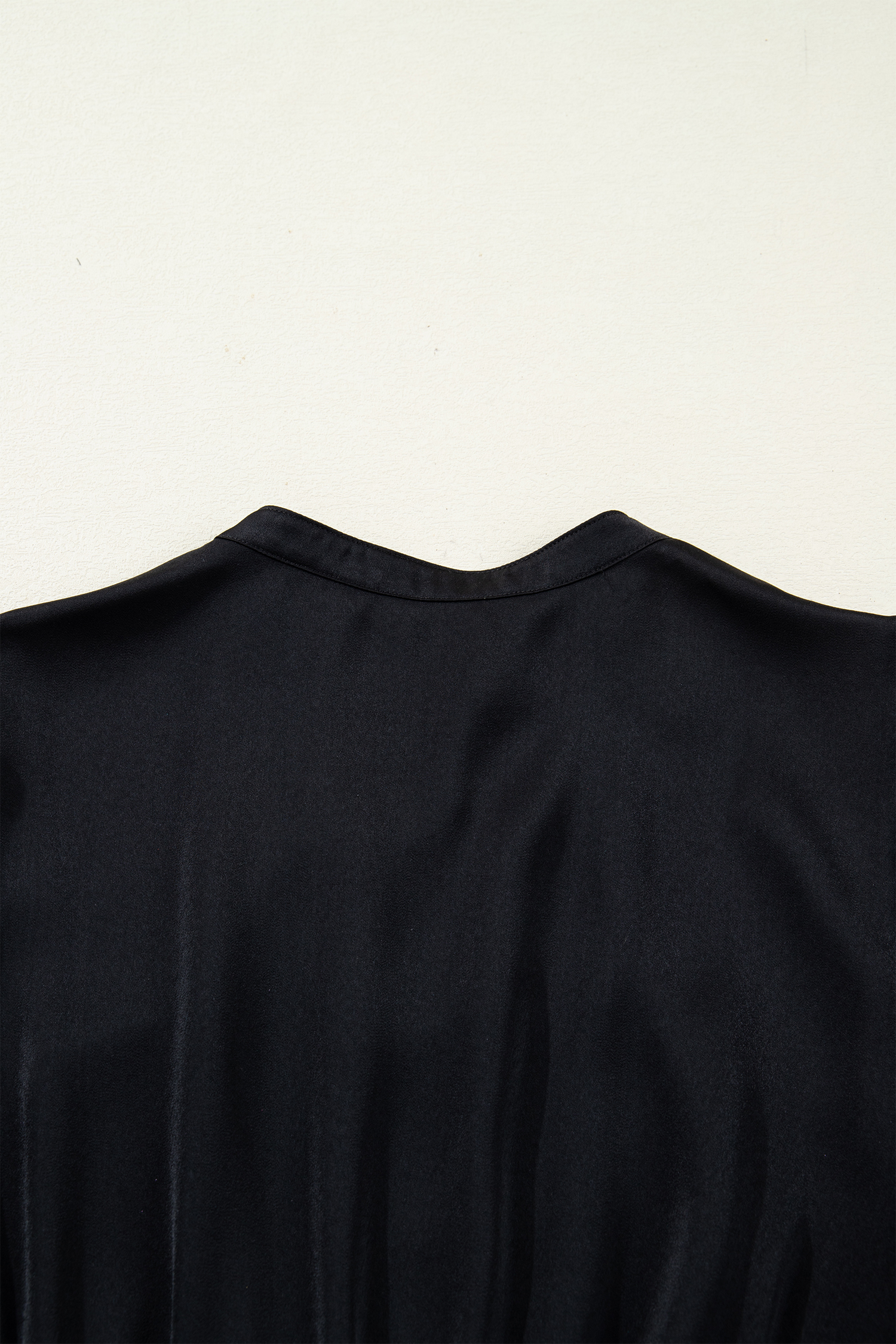 Black Flounced Bracelet Sleeve V Neck Tiered Maxi Dress