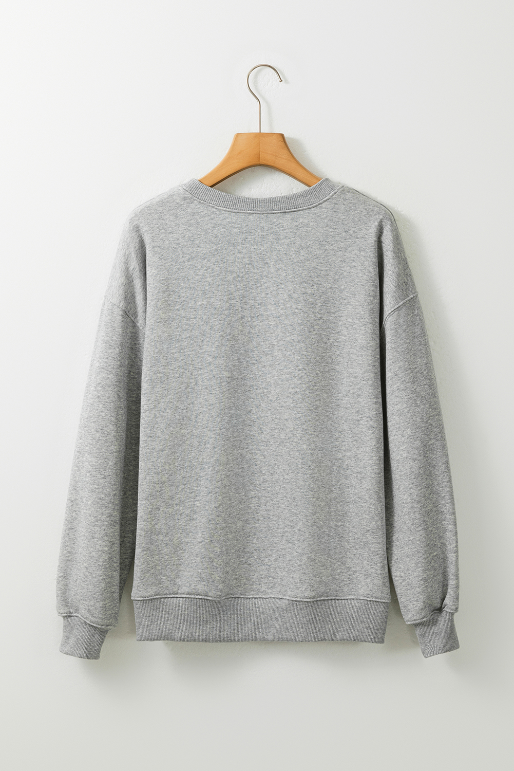 Gray Sequin Baseball Game Day Graphic Casual Sweatshirt