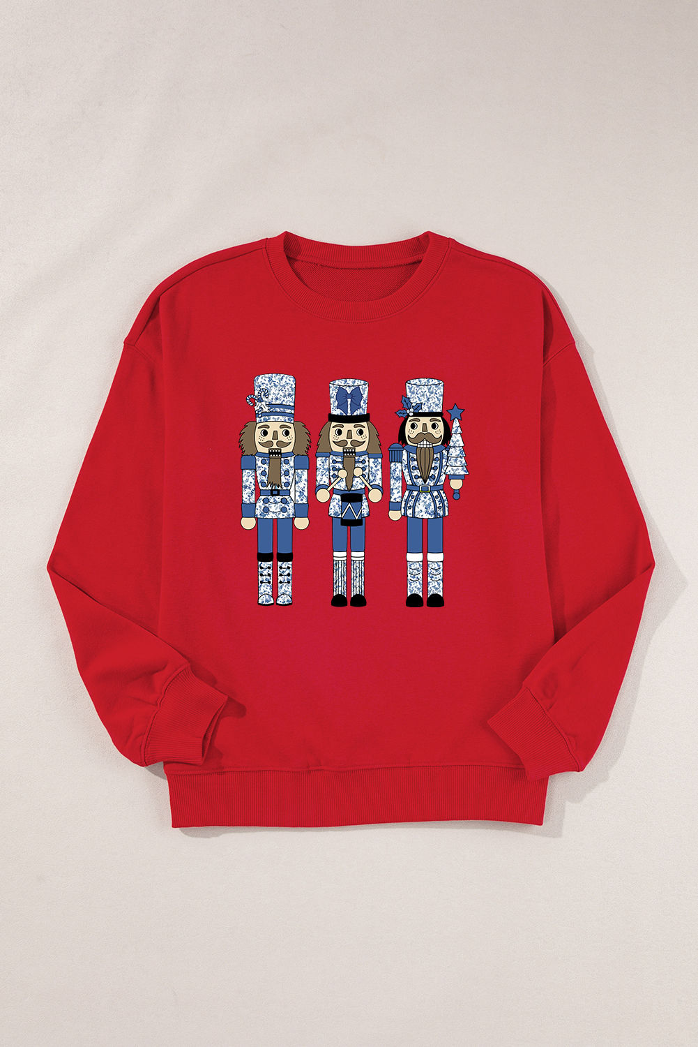 Red Christmas Nutcracker Men Guard Graphic Pullover Sweatshirt