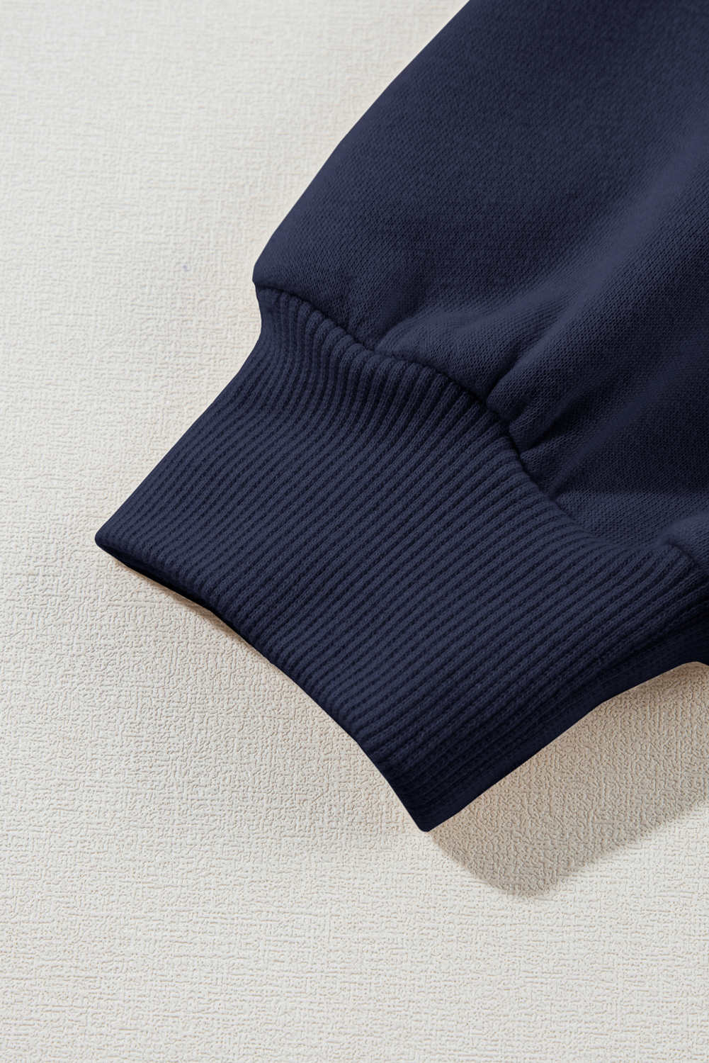 Navy Blue Solid Exposed Seams Hoodie and Joggers Activewear Set