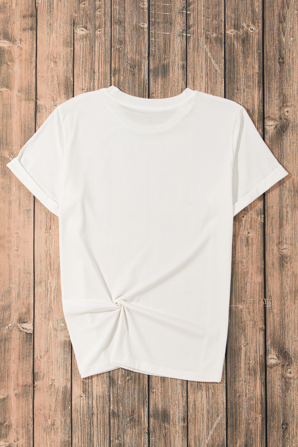 White Sequin Bow Strawberry Graphic Crew Neck T Shirt