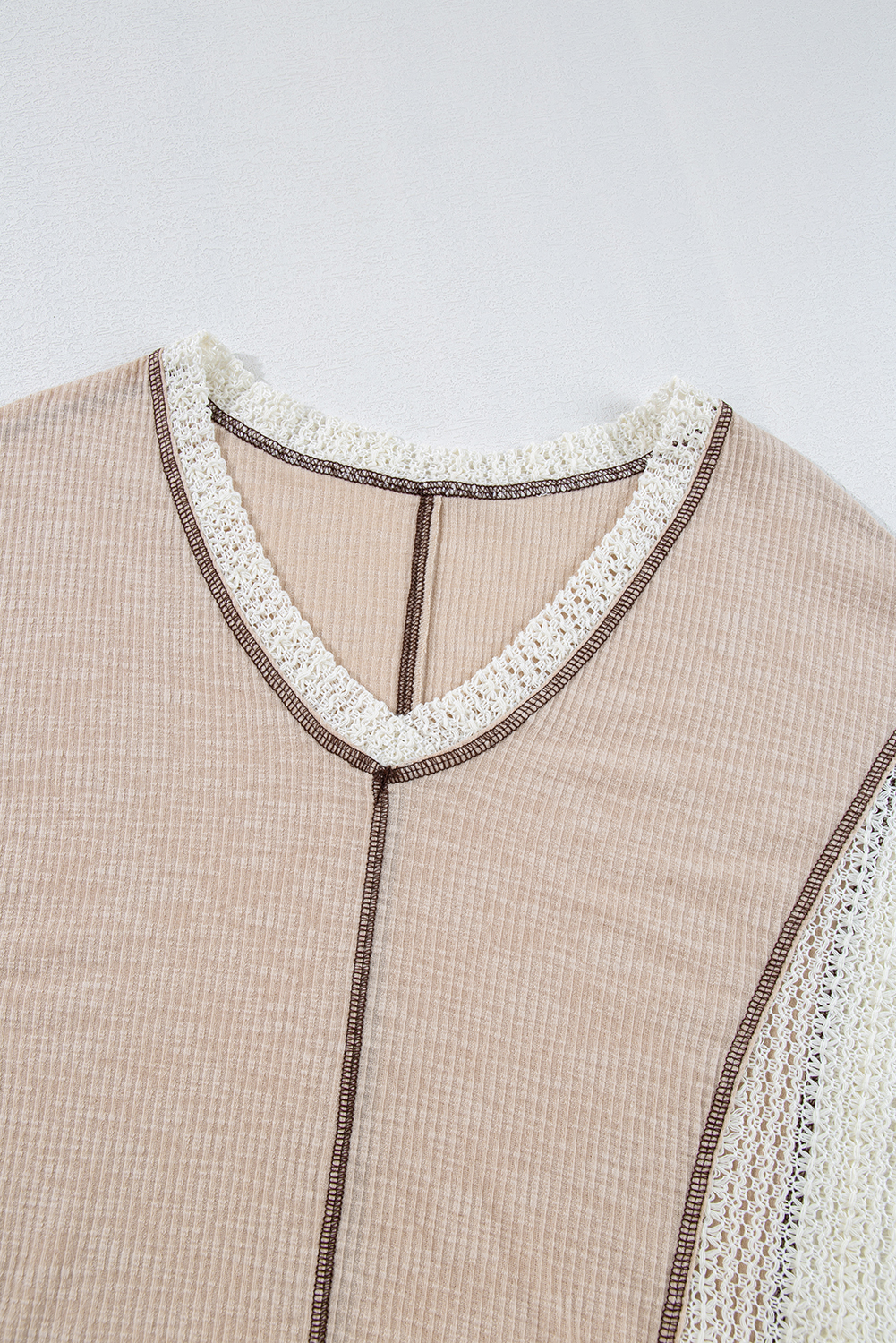 Grass Green Crochet Detail Exposed Seam High Low Loose Top