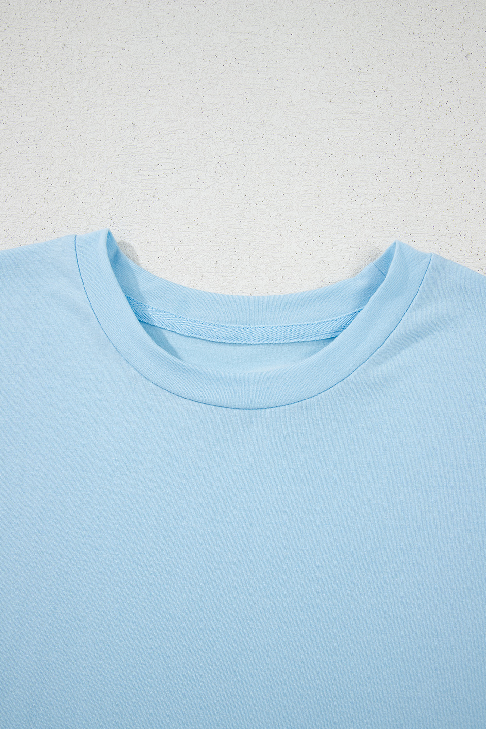 Khaki Casual Plain Crew Neck Tee