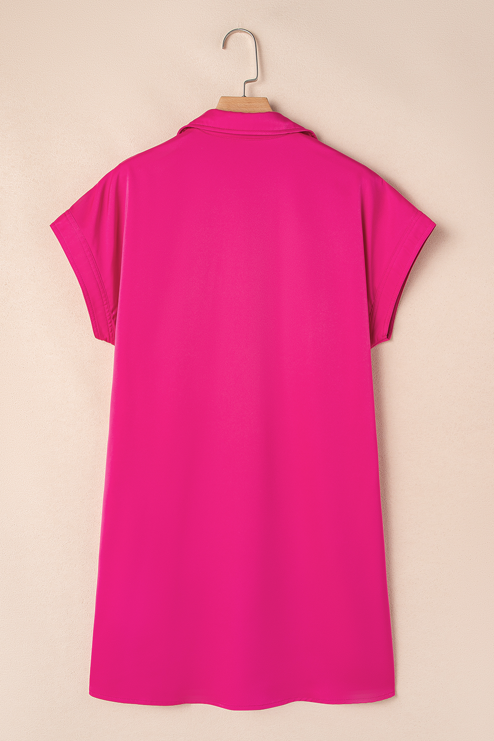 Laurel Green Buttoned Collar Shift T-shirt Mini Dress