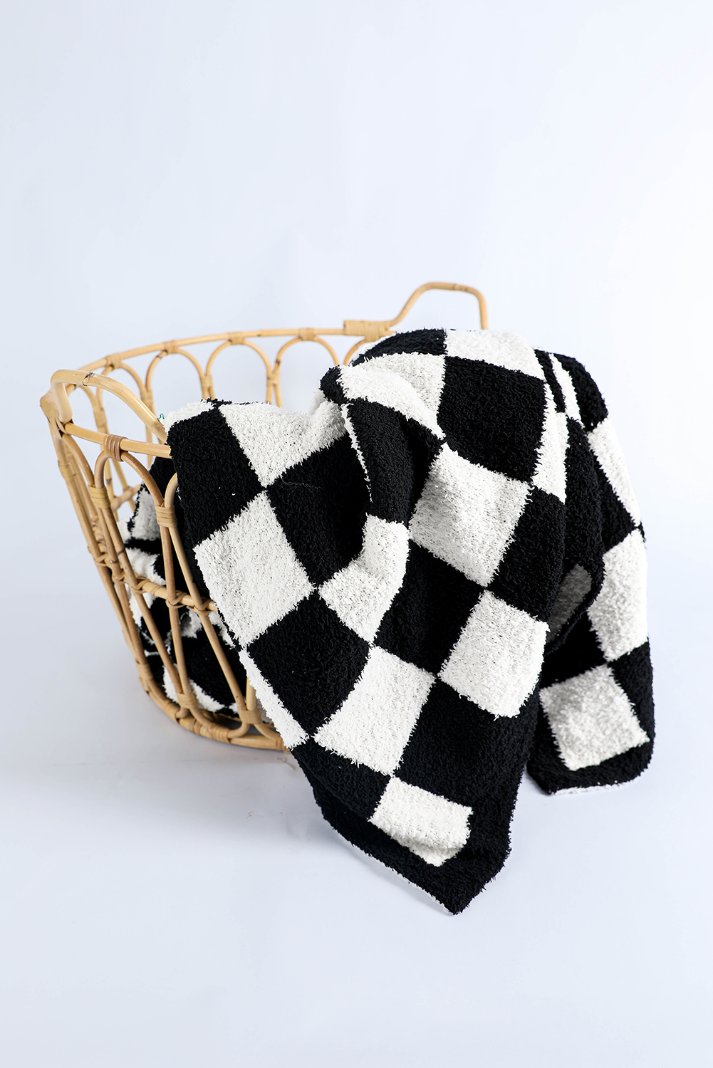 Fiery Red Plush Checkered Print Sofa Blanket 127*152cm