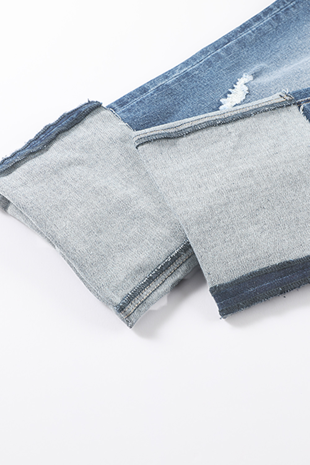 High Waist Distressed Straight Leg Jeans