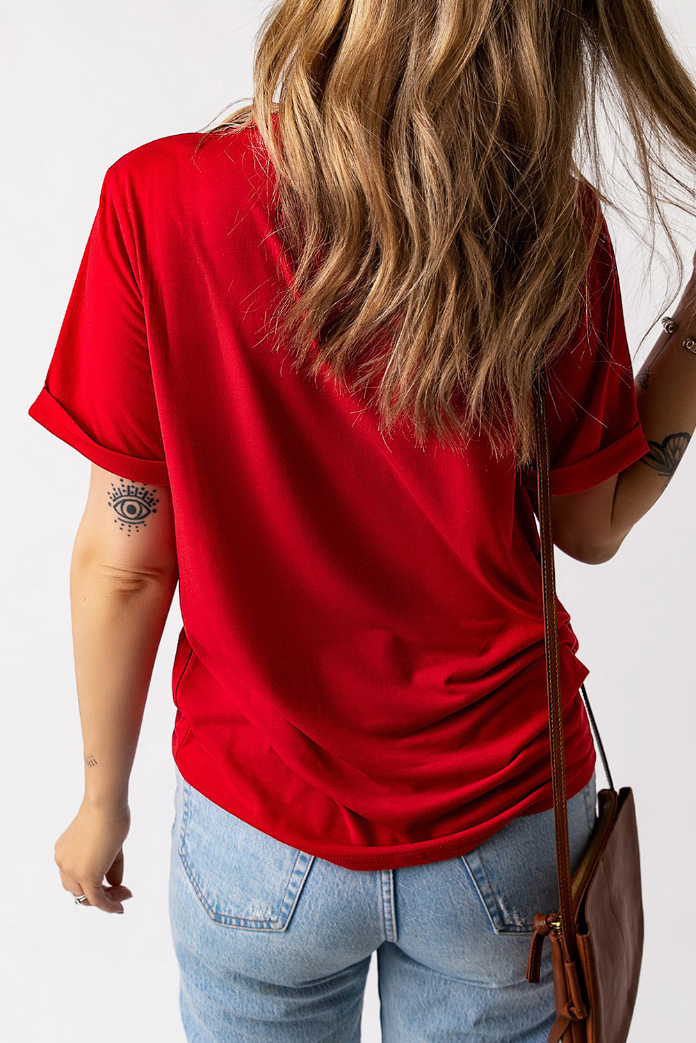 Red Western Animal Spots MAMA Letter Daisy Flower Printed Tee