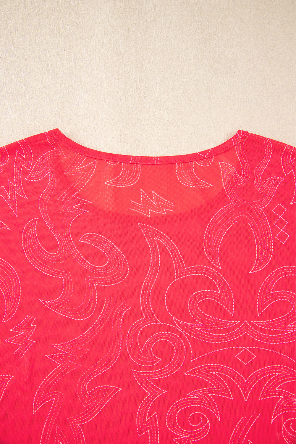 Red Western Girls Mesh T Shirt