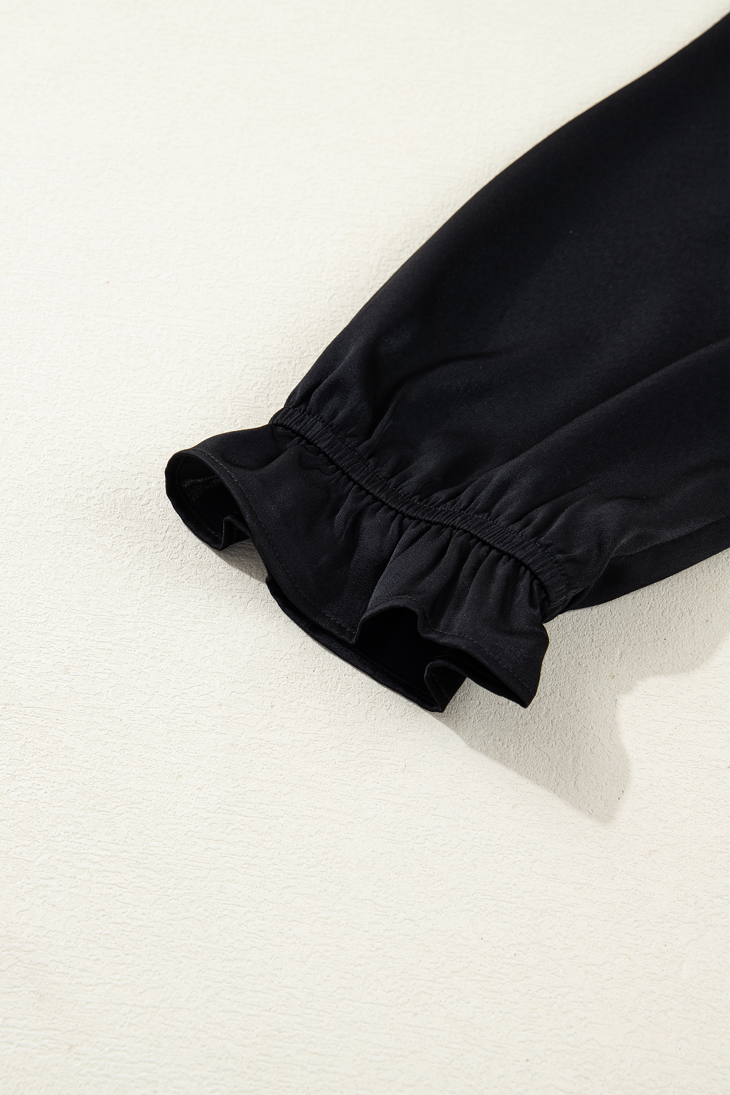 Black Flounced Bracelet Sleeve V Neck Tiered Maxi Dress