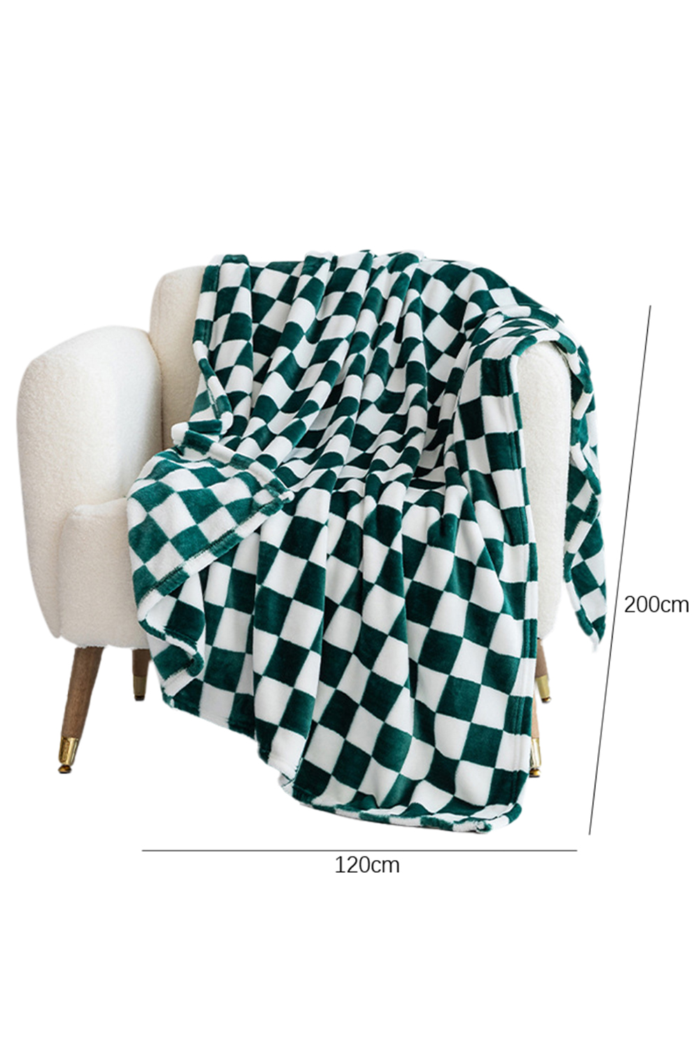Yellow Checkerboard Printed Soft Throw Blanket 120*200cm