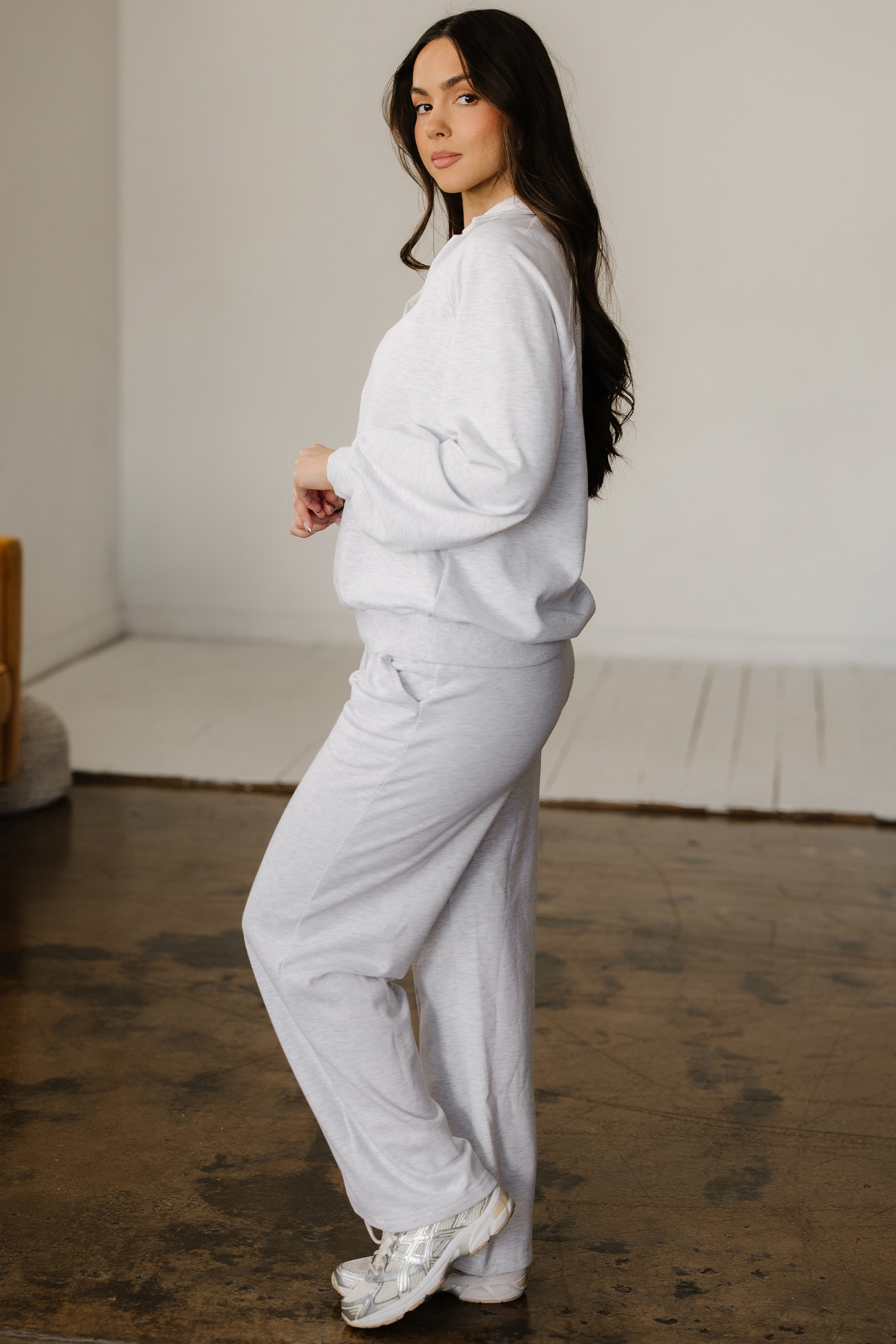 Light Grey Polo Tee Casual Pant Set