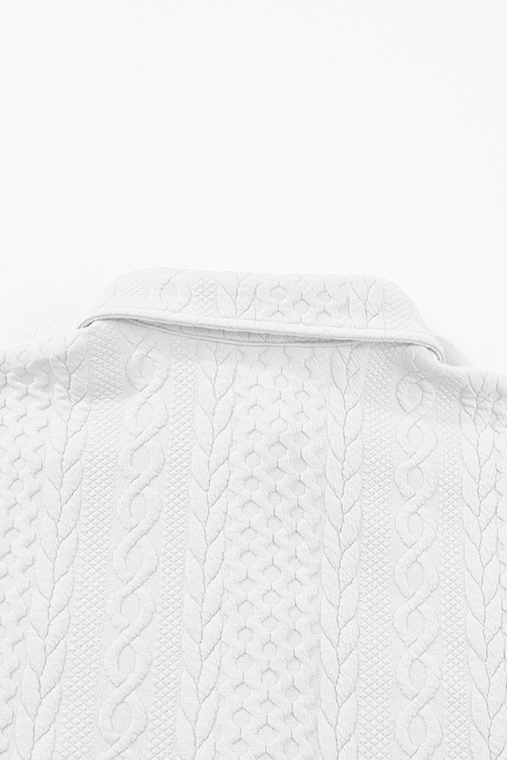 Sepia Rose Cable Texture Puff Sleeve Loose Shacket