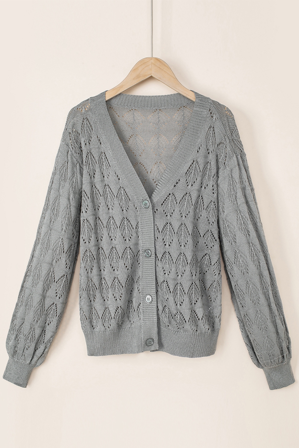 Fiery Red Lightweight Buttoned Front Crochet Cardigan