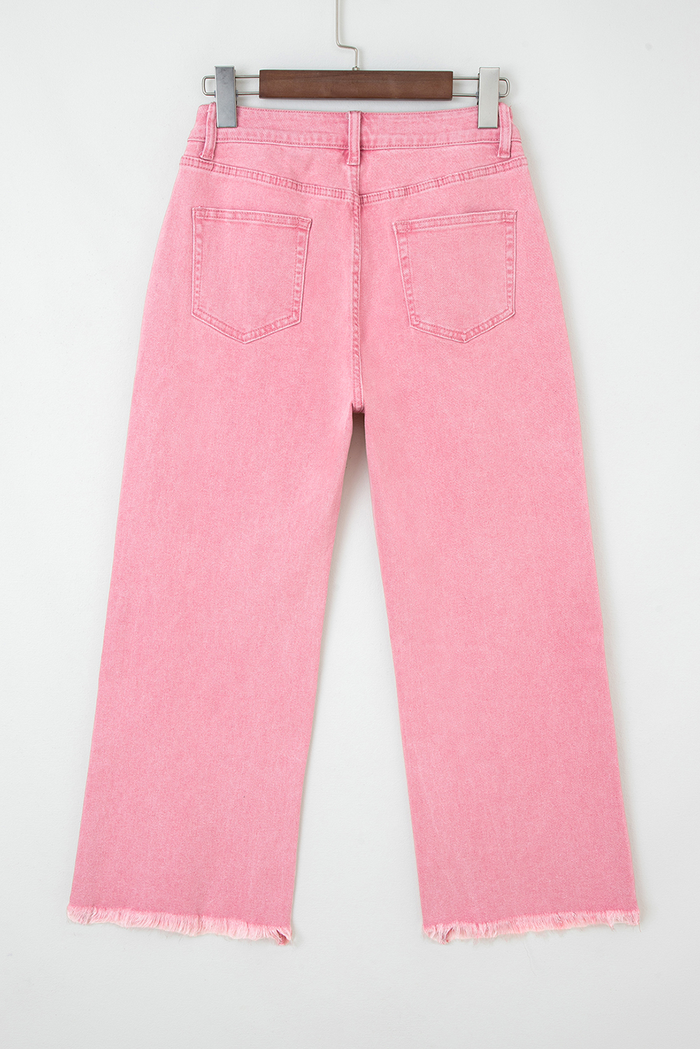 Peach Blossom Acid Washed High Rise Cropped Wide Leg Jeans