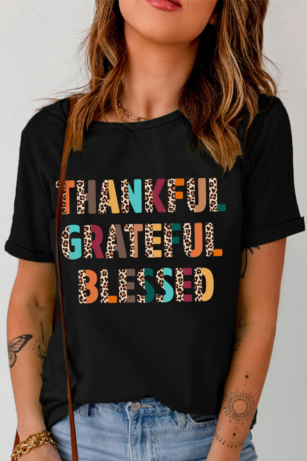 White Thanksgiving Slogan Print Crew Neck T Shirt