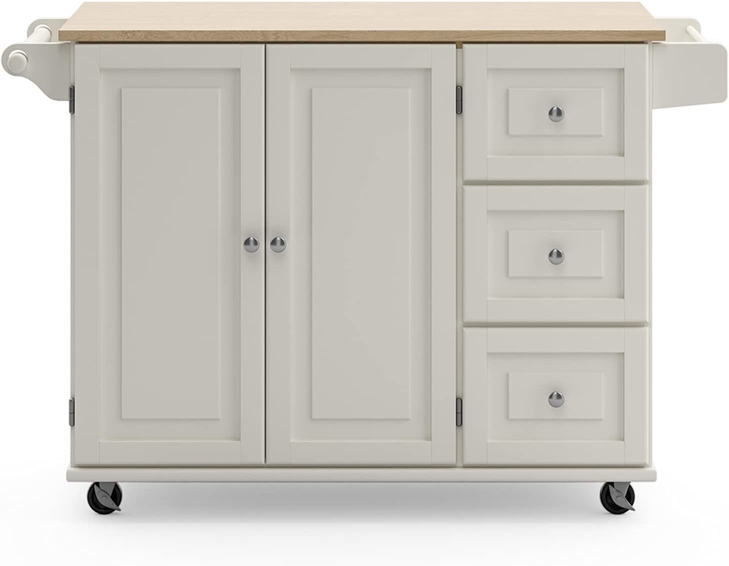 Homestyles Dolly Madison Mobile Kitchen Island Cart, Drop Leaf Breakfast Bar