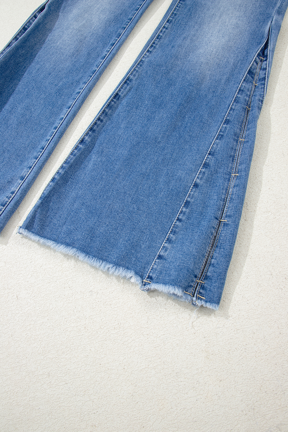 Ashleigh Blue Cut out Side Frayed Hemline Flare Jeans