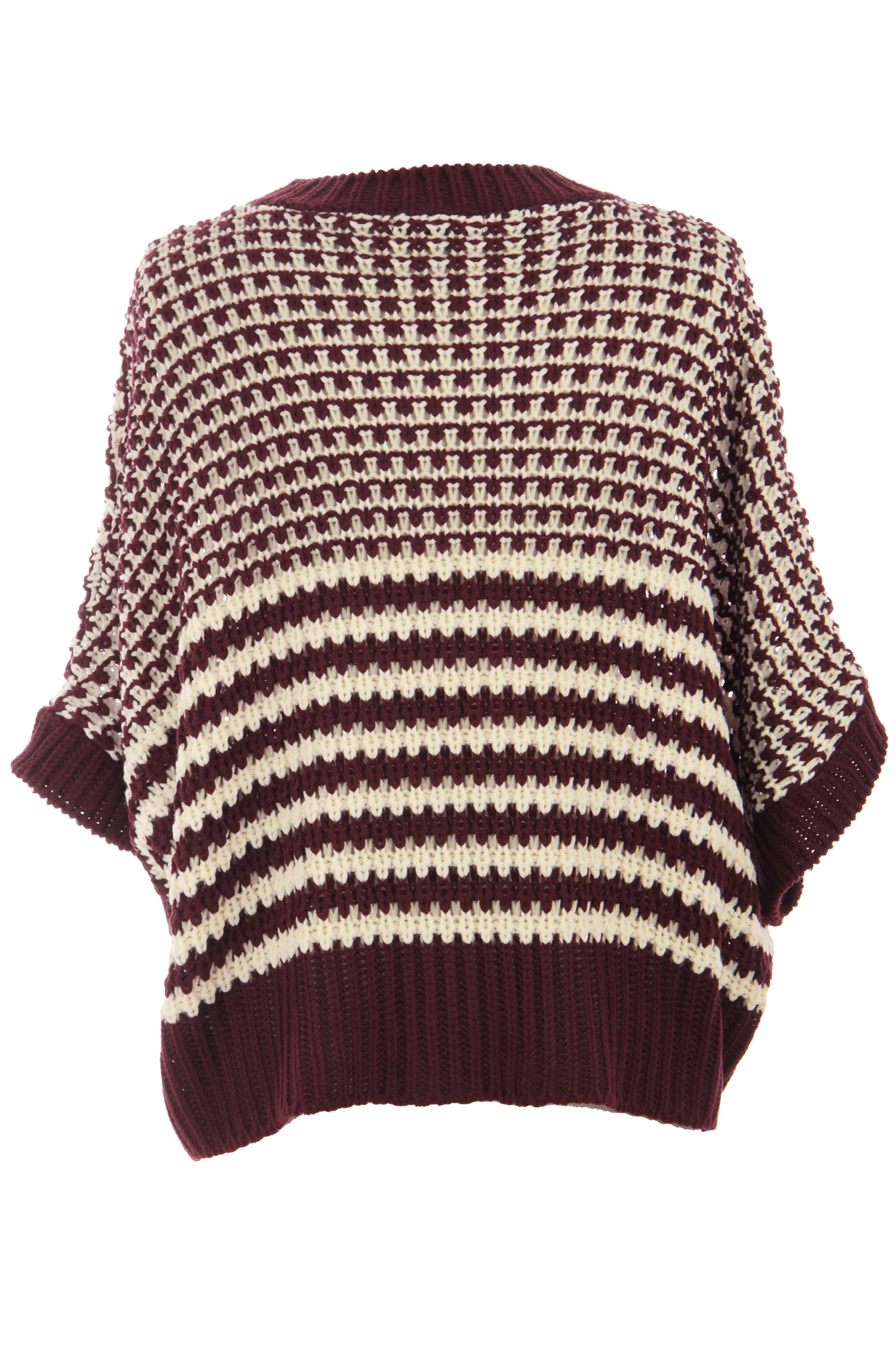 Black Stripe 3/4 Draped Sleeve Slouchy Sweater