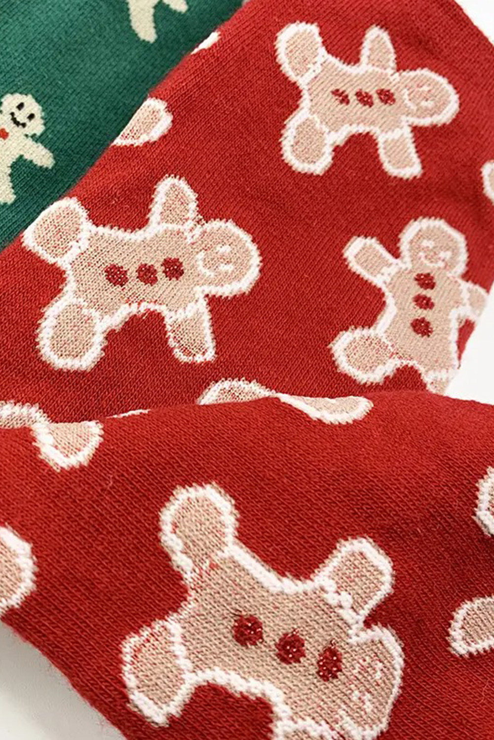 Fiery Red Christmas Gingerbread Man Cozy Crew Socks
