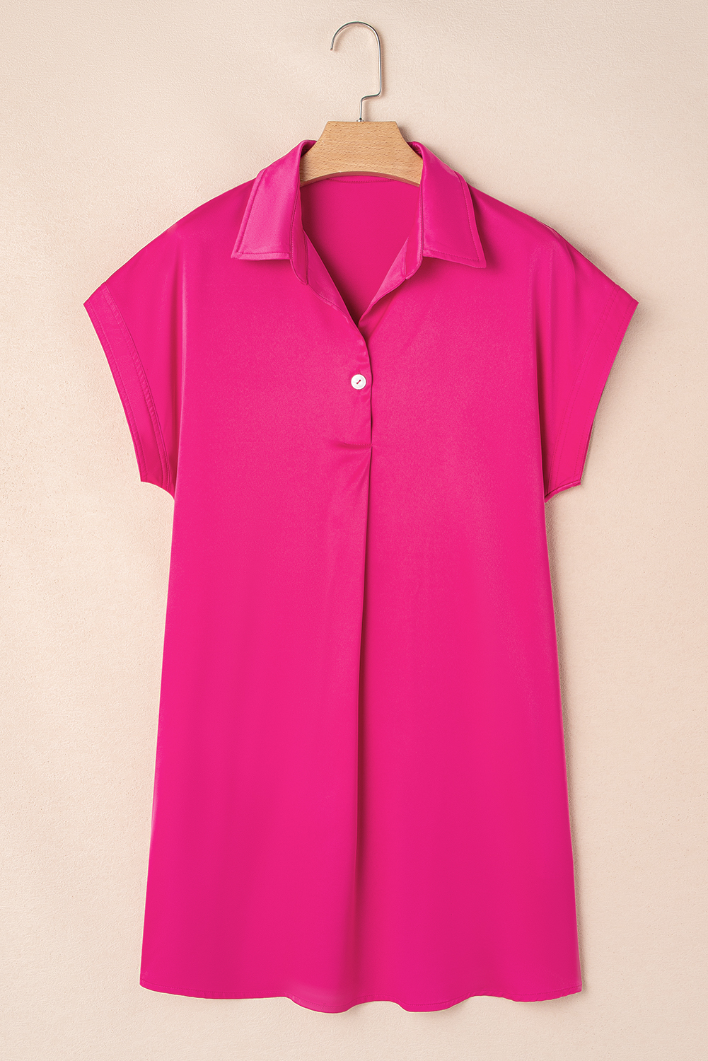 Laurel Green Buttoned Collar Shift T-shirt Mini Dress