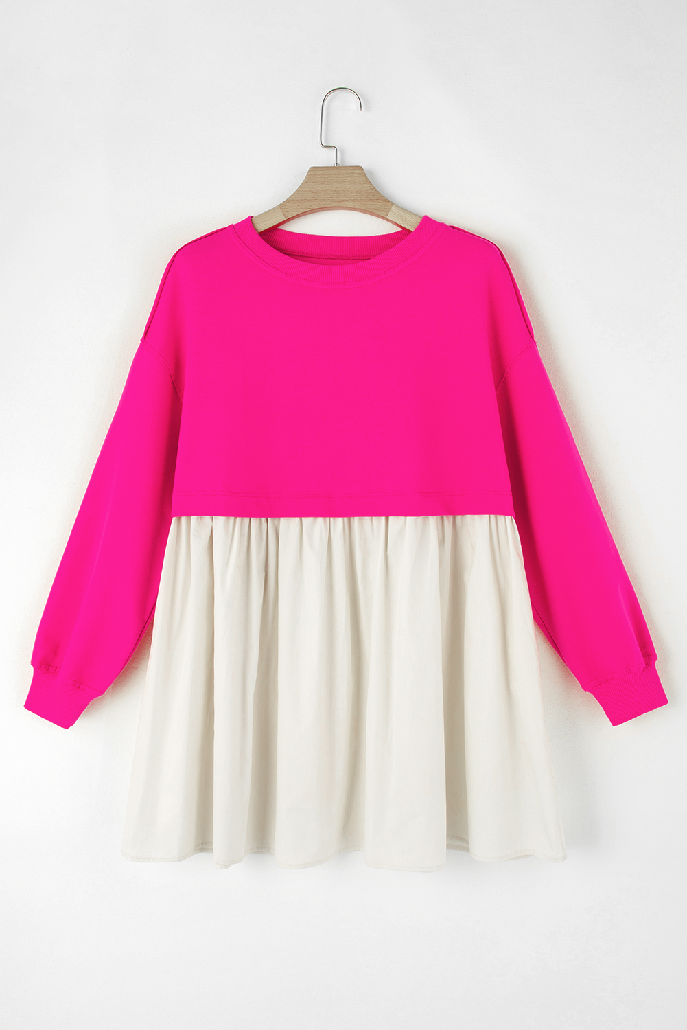 Pale Khaki Sweatshirt Poplin Mini Dress