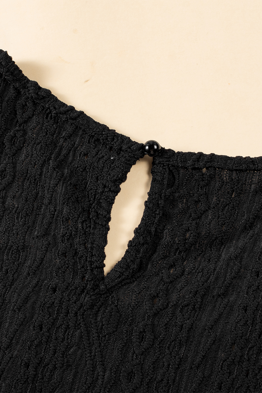 Apricot Guipure Lace Crochet Keyhole Back Tank Top